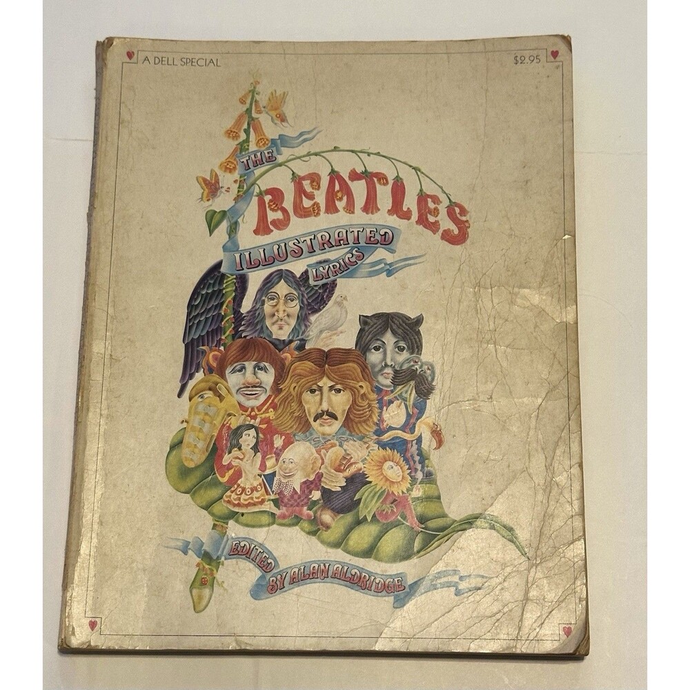 1969 Beatles book illustrated lyrics 1 vintage collectible rock band READ